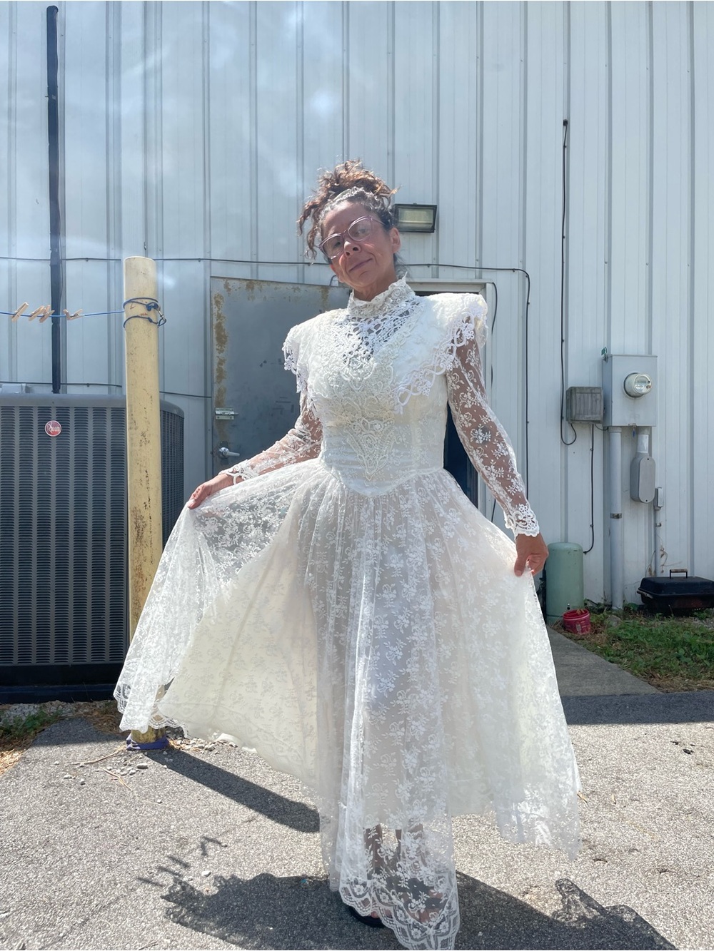 Elegant Vintage 1980s/90s Scott McClintock Western Lace Wedding Gown
